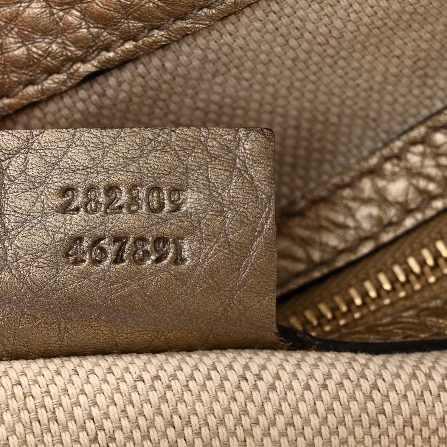 Gucci Metallic Pebbled Calfskin Medium Soho Shoulder Bag Gold 7 of 11