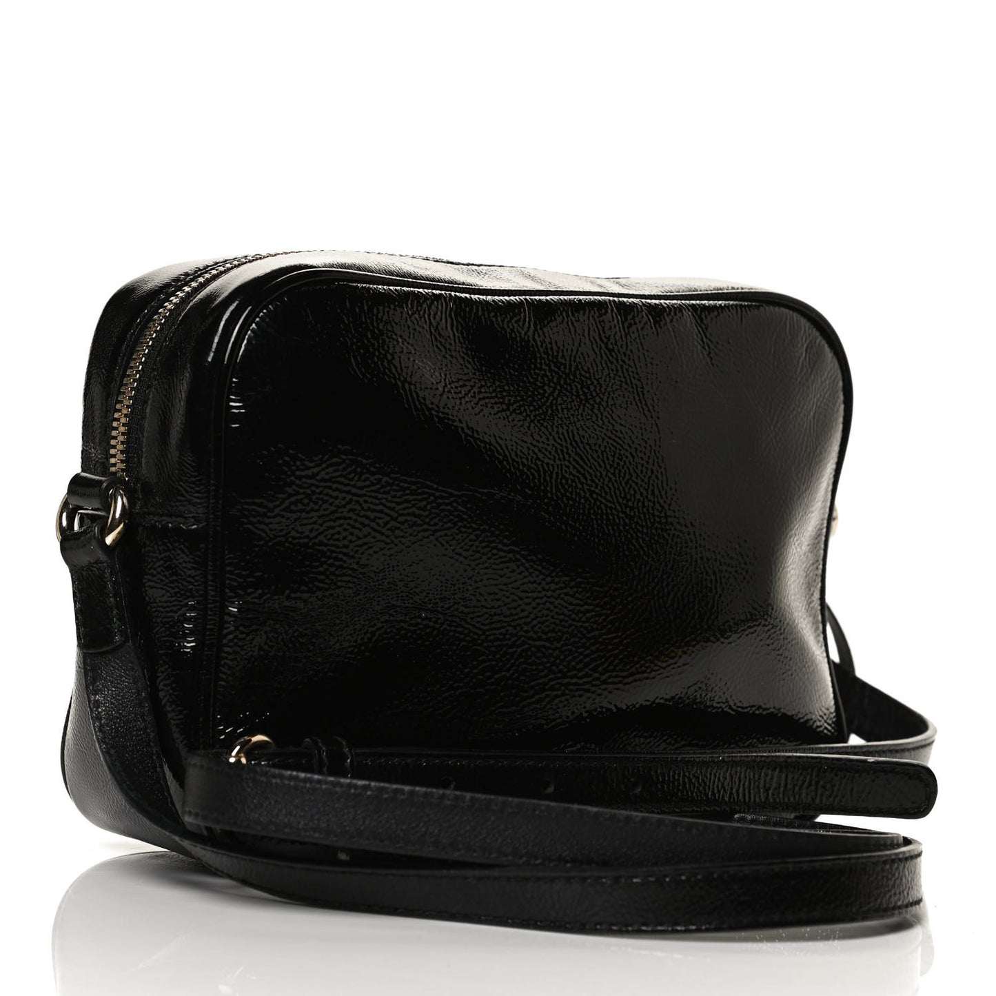 Soft Patent Small Soho Disco Bag Black