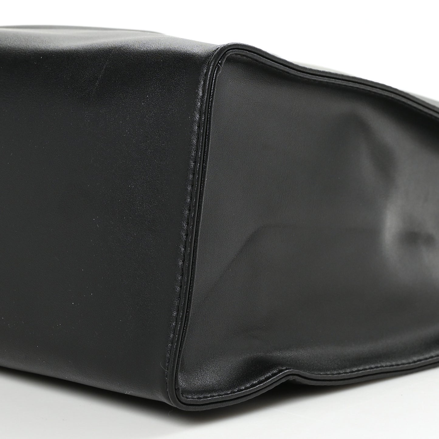 Vegan Leather Medium Shopping Bag Black