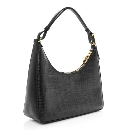 Givenchy Coated Canvas Logo 4G Embossed Small Moon Cut Out Shoulder Bag Black 3 of 9