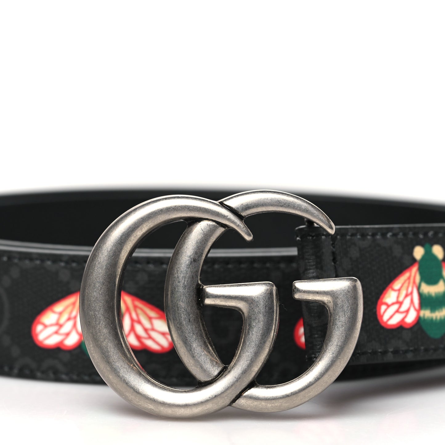 GG Supreme Monogram Bee Multicolor Appia Calfskin 30mm Belt 85 34 Black