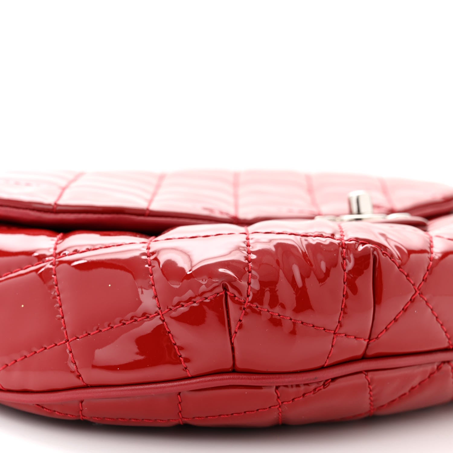 Chanel Patent Calfskin Quilted Medium Bubble CC Flap Dark Red 9 of 15