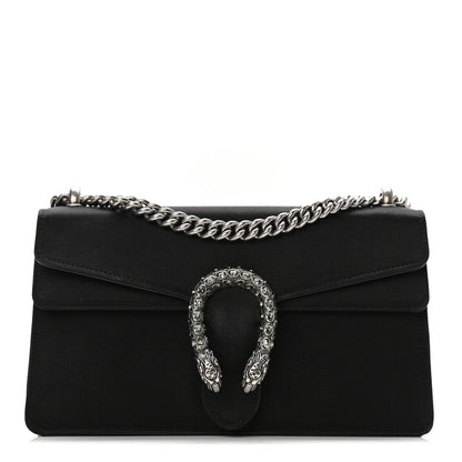 Gucci Satin Silk Crystal Small Dionysus Shoulder Bag Black Black Diamond 1 of 10