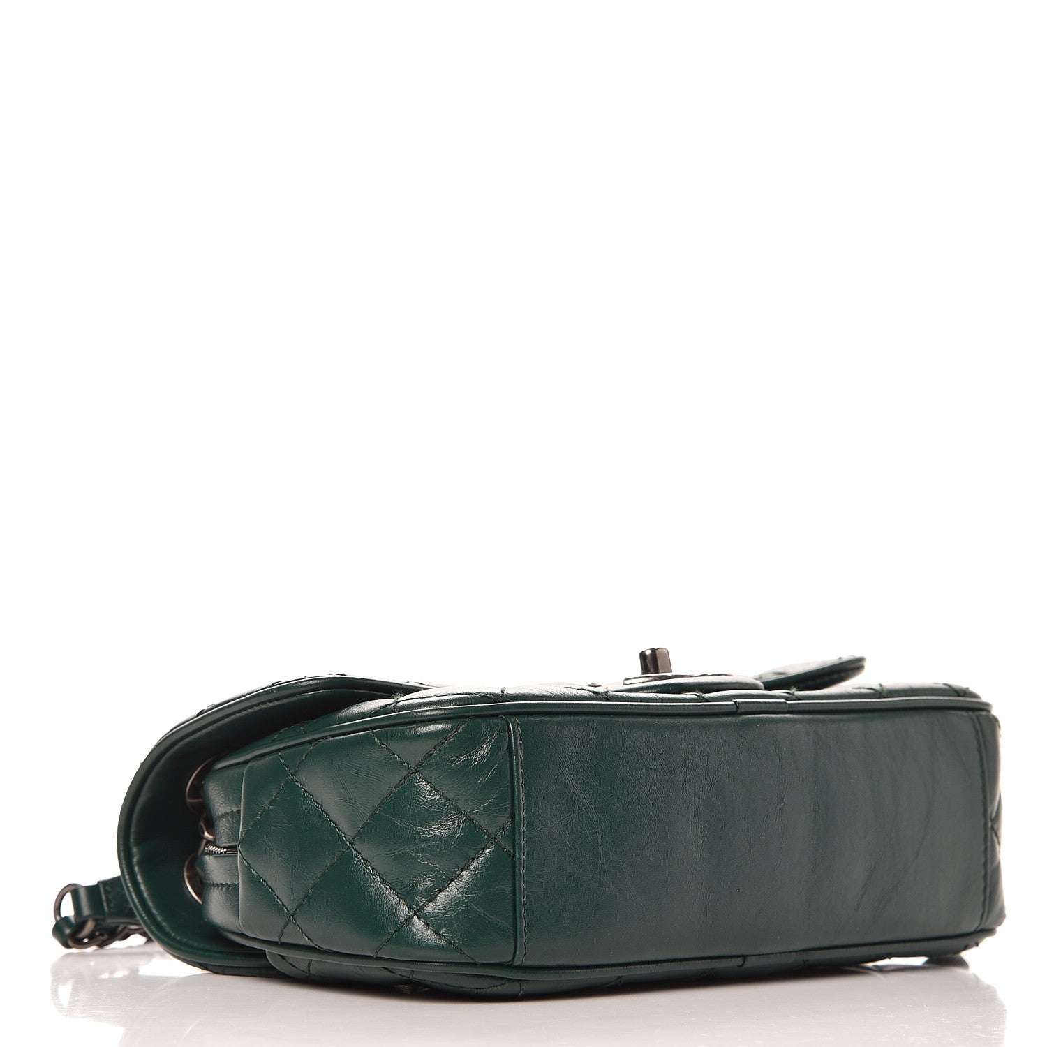 Chanel Aged Calfskin Quilted Small Easy Flap Green 4 of 8