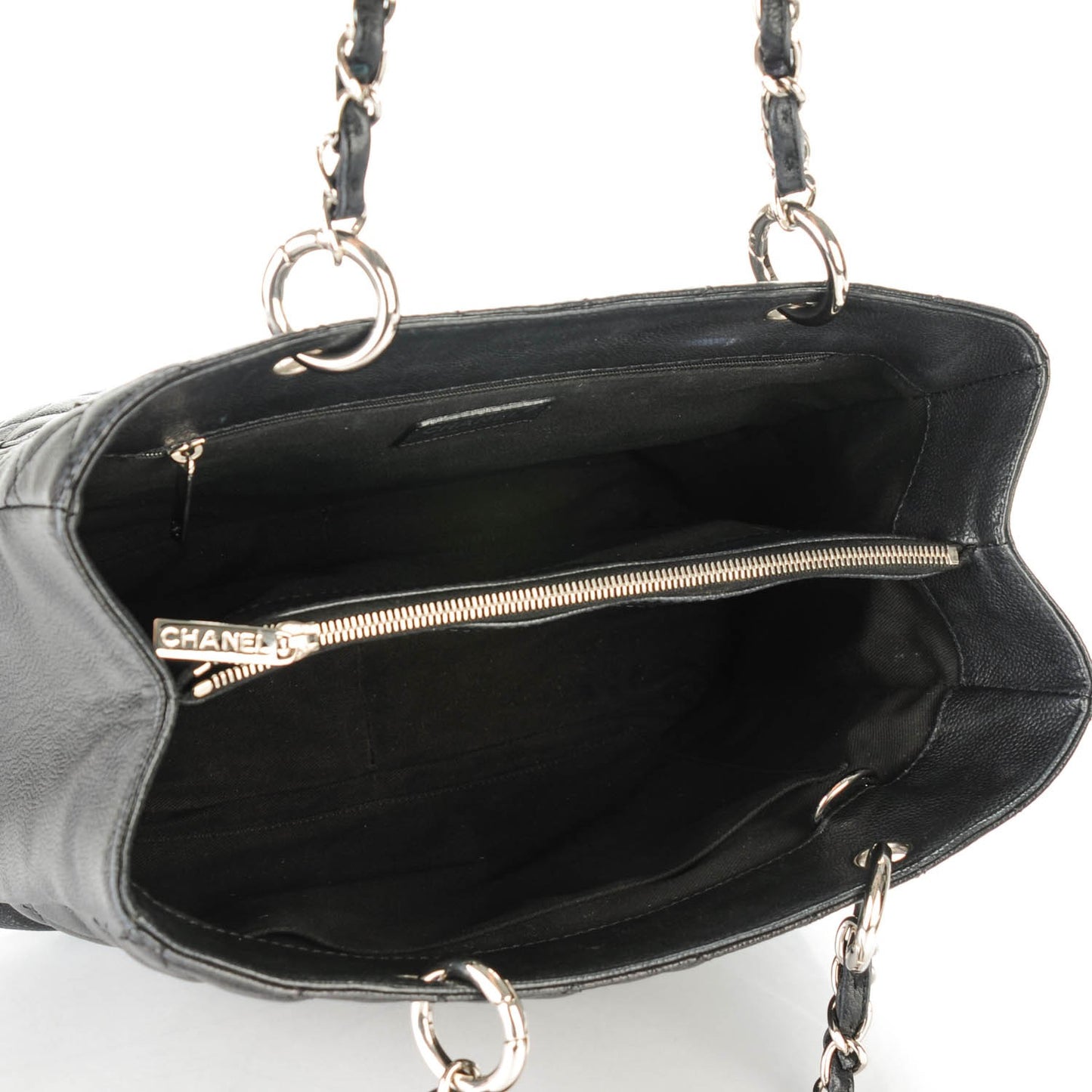Caviar Quilted Grand Shopping Tote GST Black