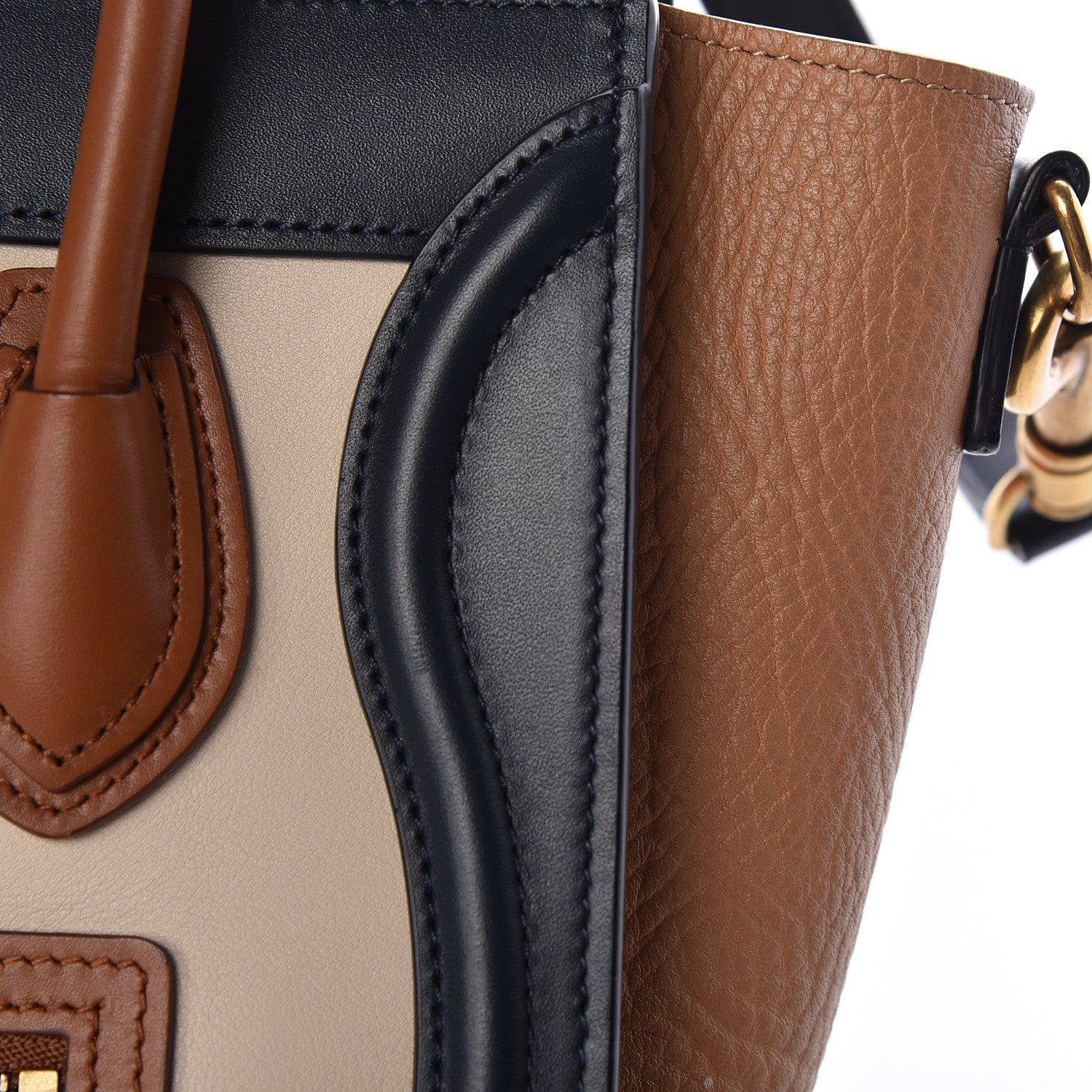 Celine Smooth Drummed Calfskin Nano Tri-Color Luggage Chalk 9 of 9