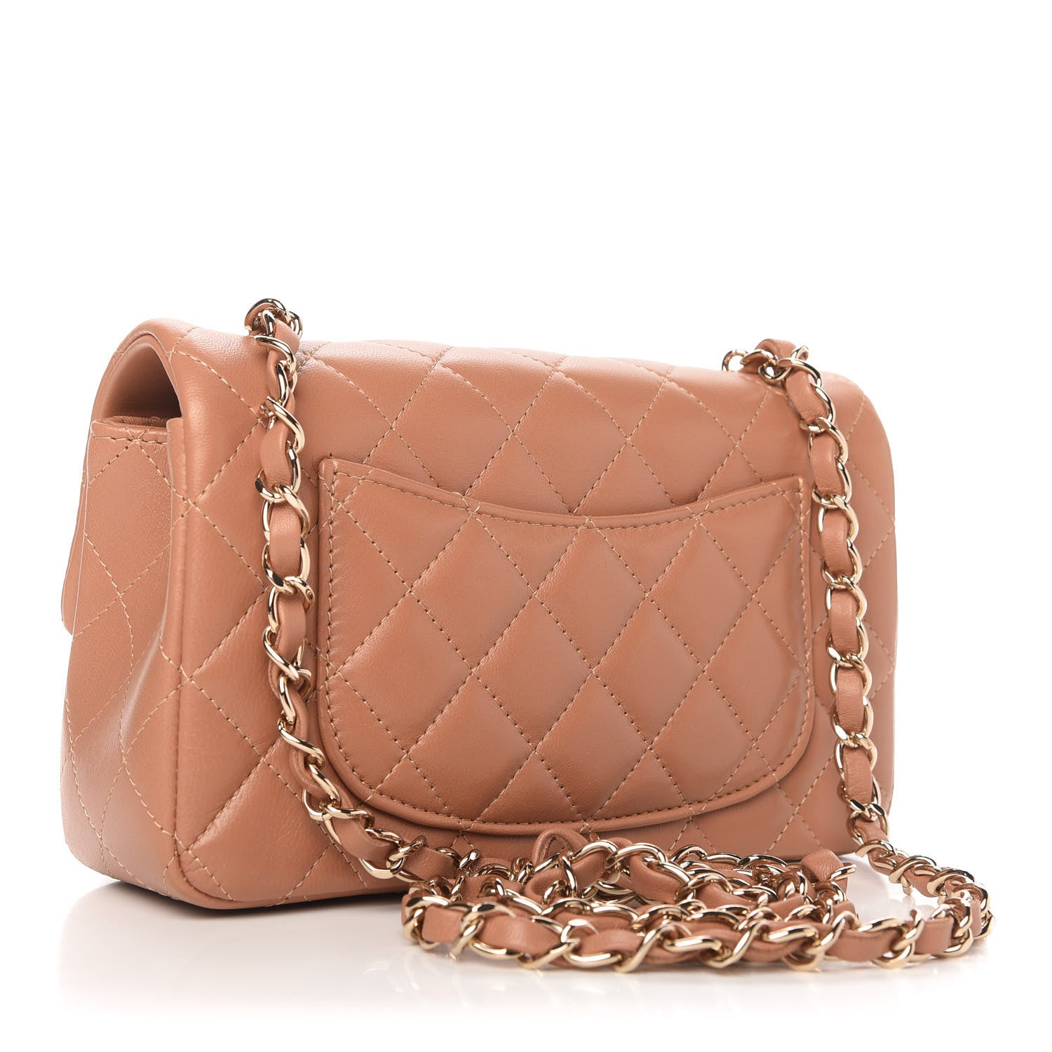 Chanel Lambskin Quilted Mini Rectangular Flap Brown 3 of 11