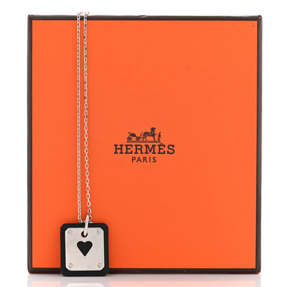 Hermes Palladium Plated Swift As De Coeur Necklace Black 6 of 6