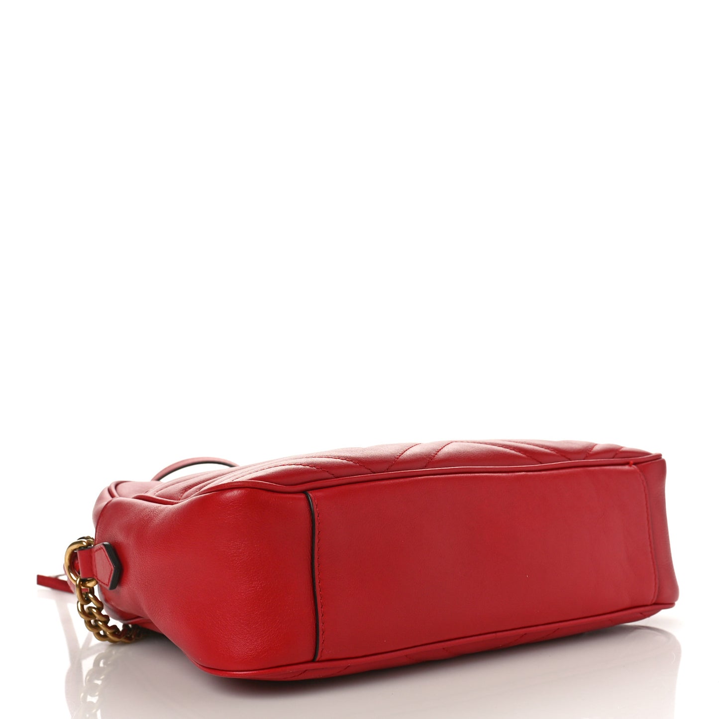 Calfskin Matelasse Medium GG Marmont Chain Shoulder Bag Hibiscus Red