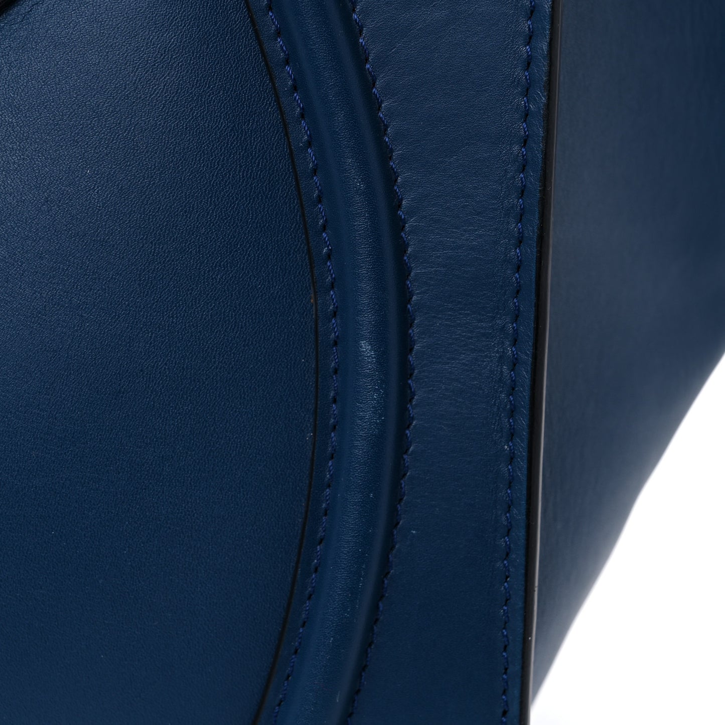 Smooth Calfskin Mini Bi-Color Luggage Ocean Blue