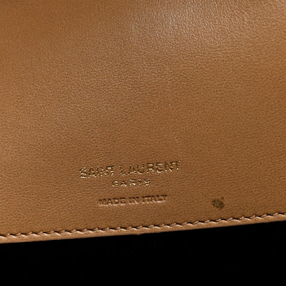 Saint Laurent Lambskin Chevron Quilted Large LouLou Natural Tan 8 of 11