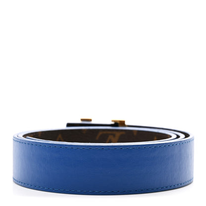 Louis Vuitton Calfskin Monogram 30mm LV Initiales Reversible Belt 80 32 Blue 2 of 5