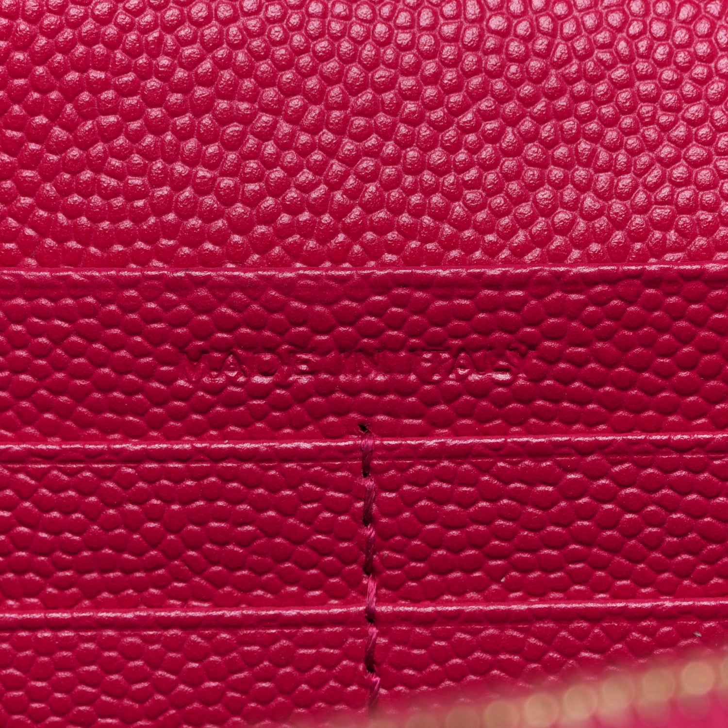 Saint Laurent Grain De Poudre Matelasse Chevron Monogram Chain Wallet Lipstick Fuchsia 7 of 12
