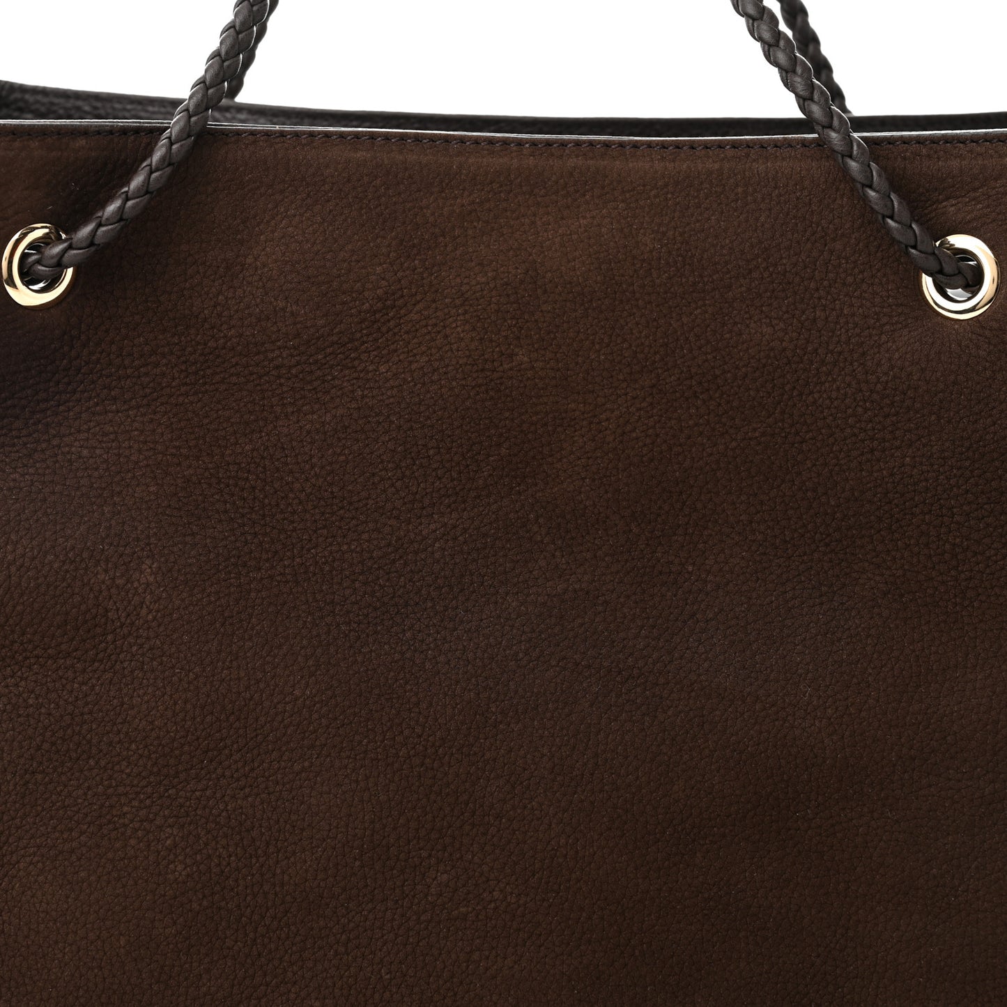 Nubuck Braided Handle Large Gifford Tote Brown