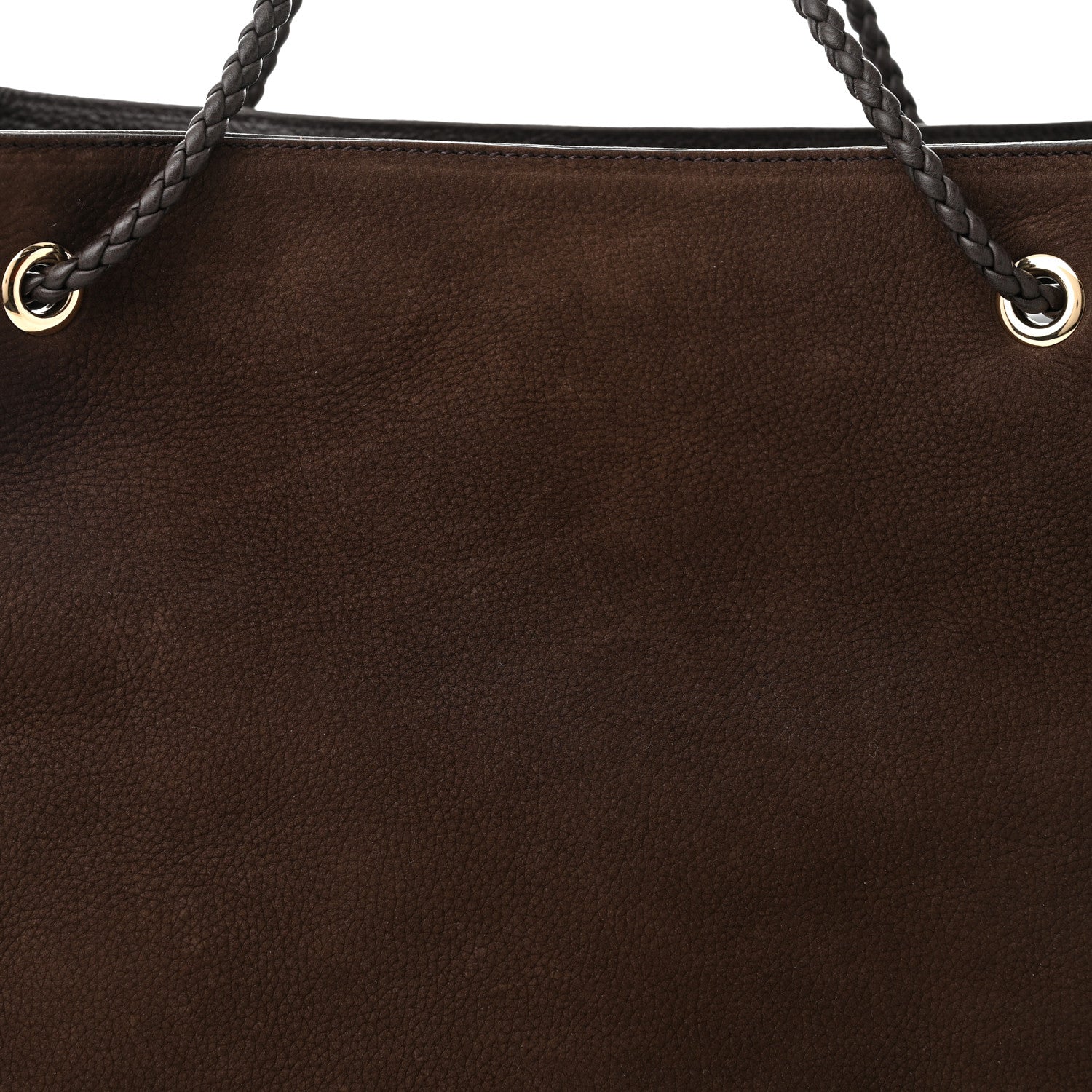 Gucci Nubuck Braided Handle Large Gifford Tote Brown 8 of 11