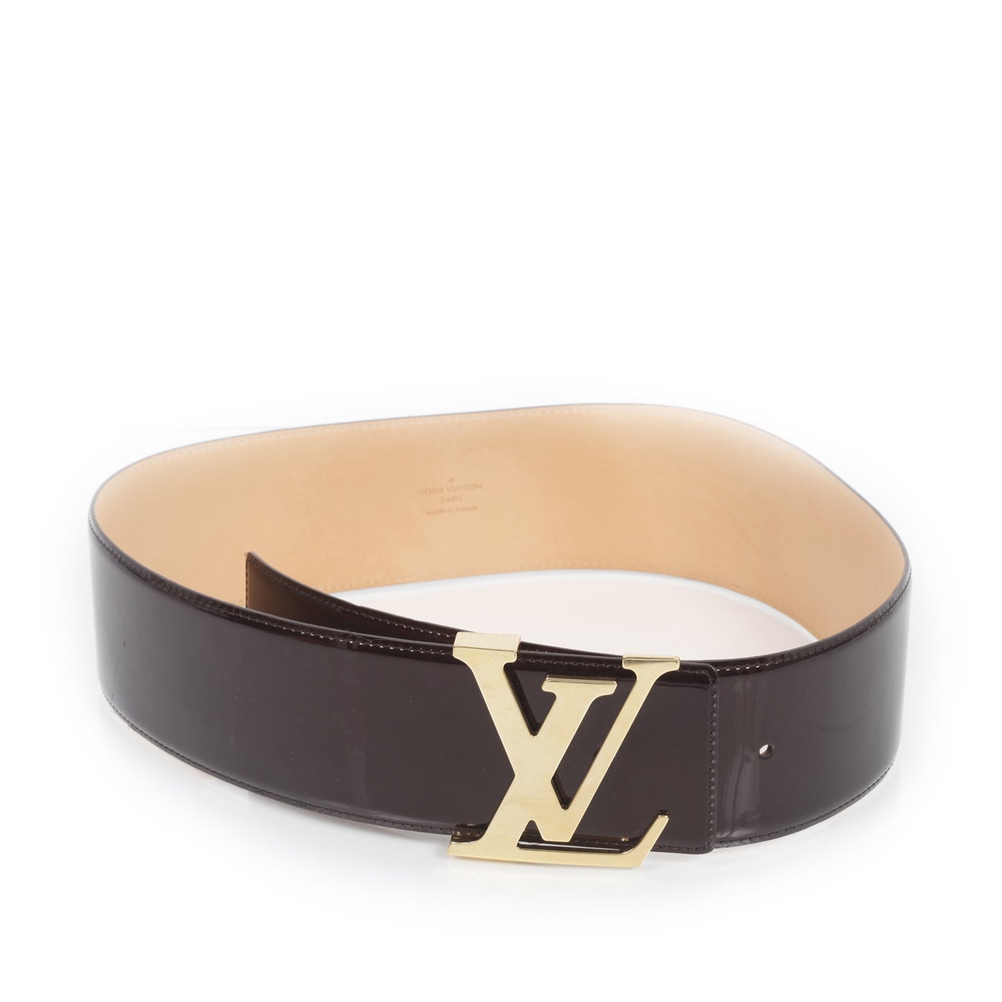 Patent LV Initiales Belt 75 30 Amarante