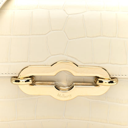 Mulberry Shiny Calfskin Crocodile Print East West Pimlico Satchel Eggshell 7 of 9