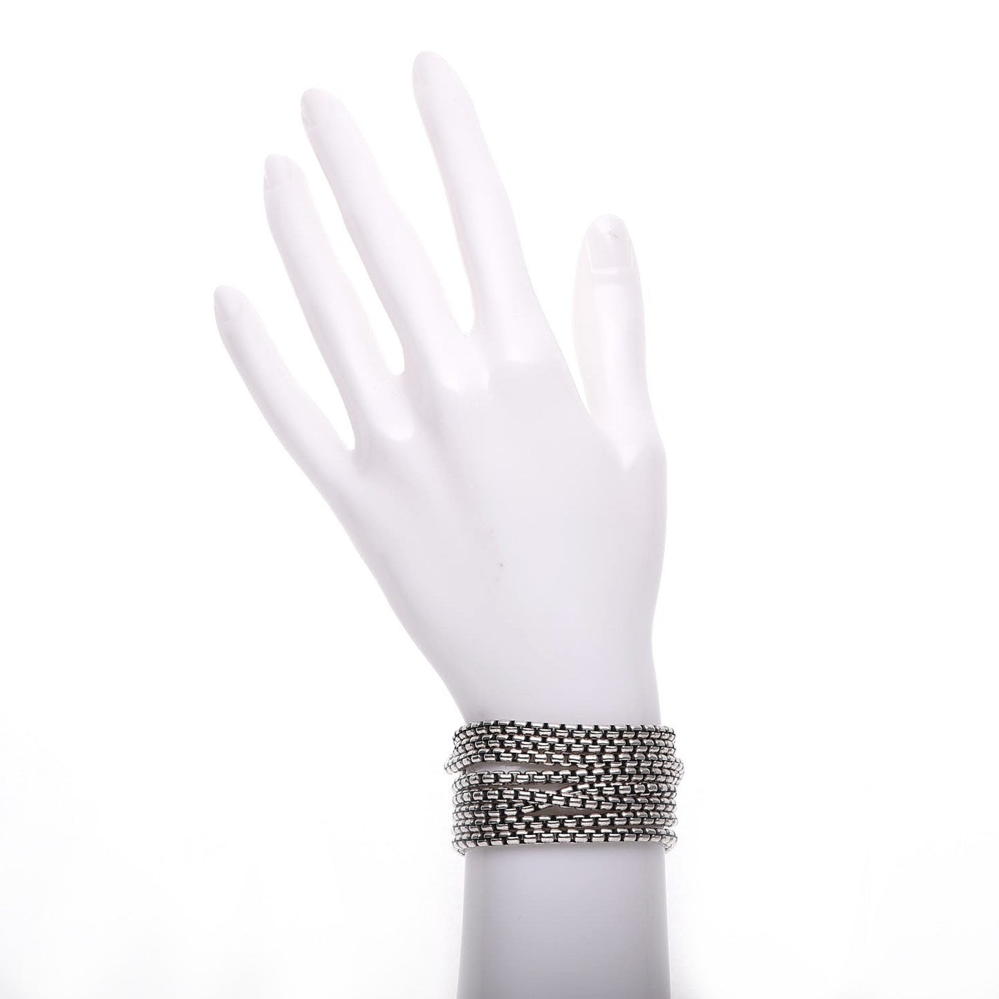 Sterling Silver Eight-Row Box Chain Bracelet