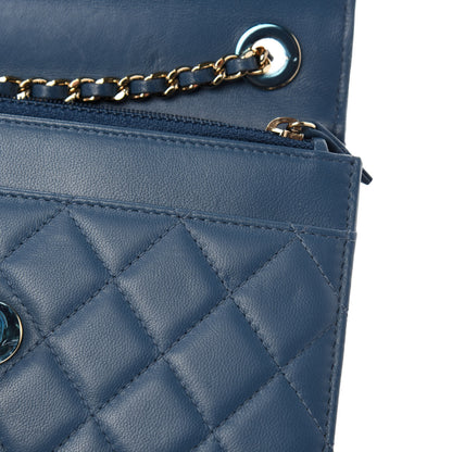 Chanel Lambskin Quilted Trendy CC Wallet On Chain WOC Blue 8 of 13