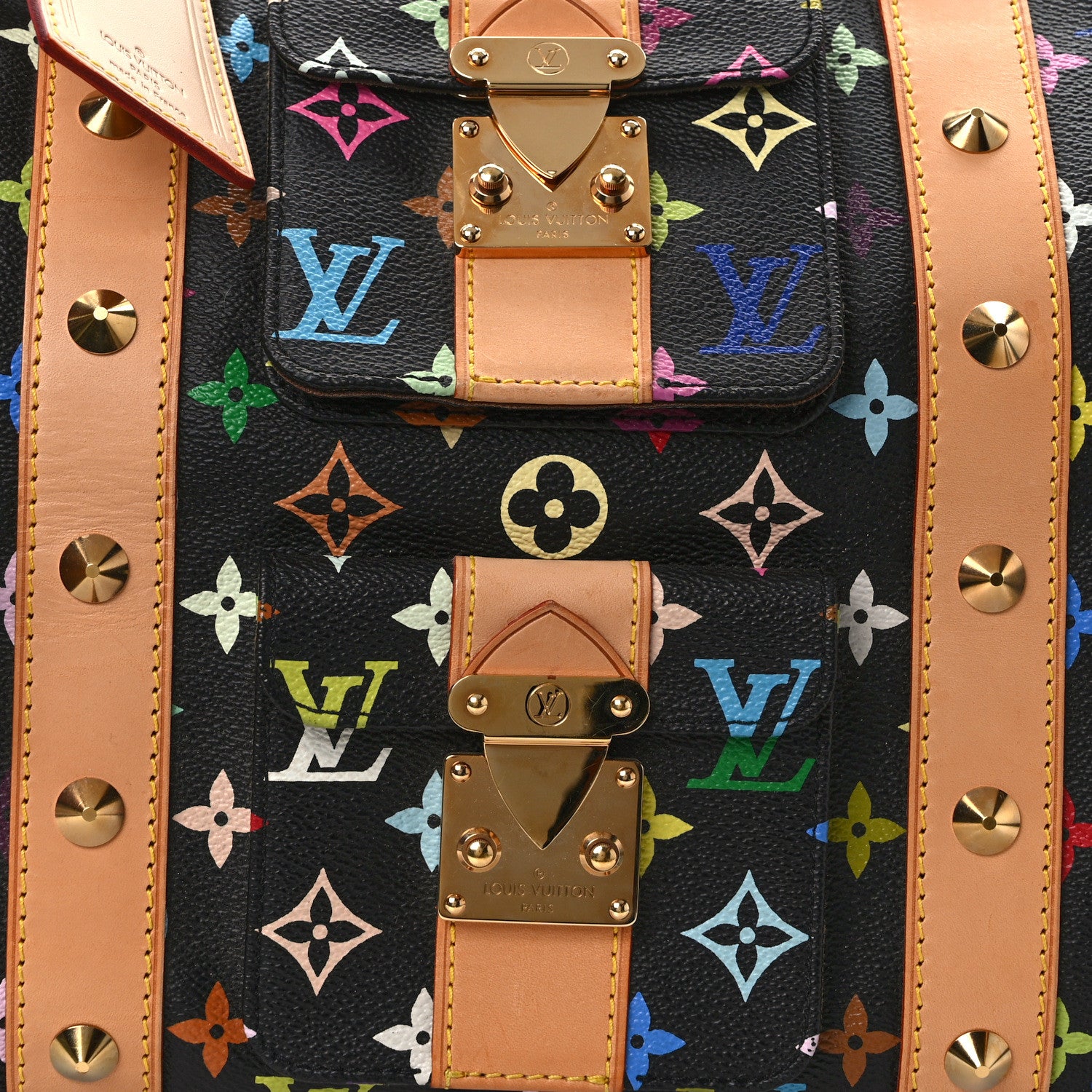Louis Vuitton Monogram Multicolor Keepall 45 Black 6 of 10