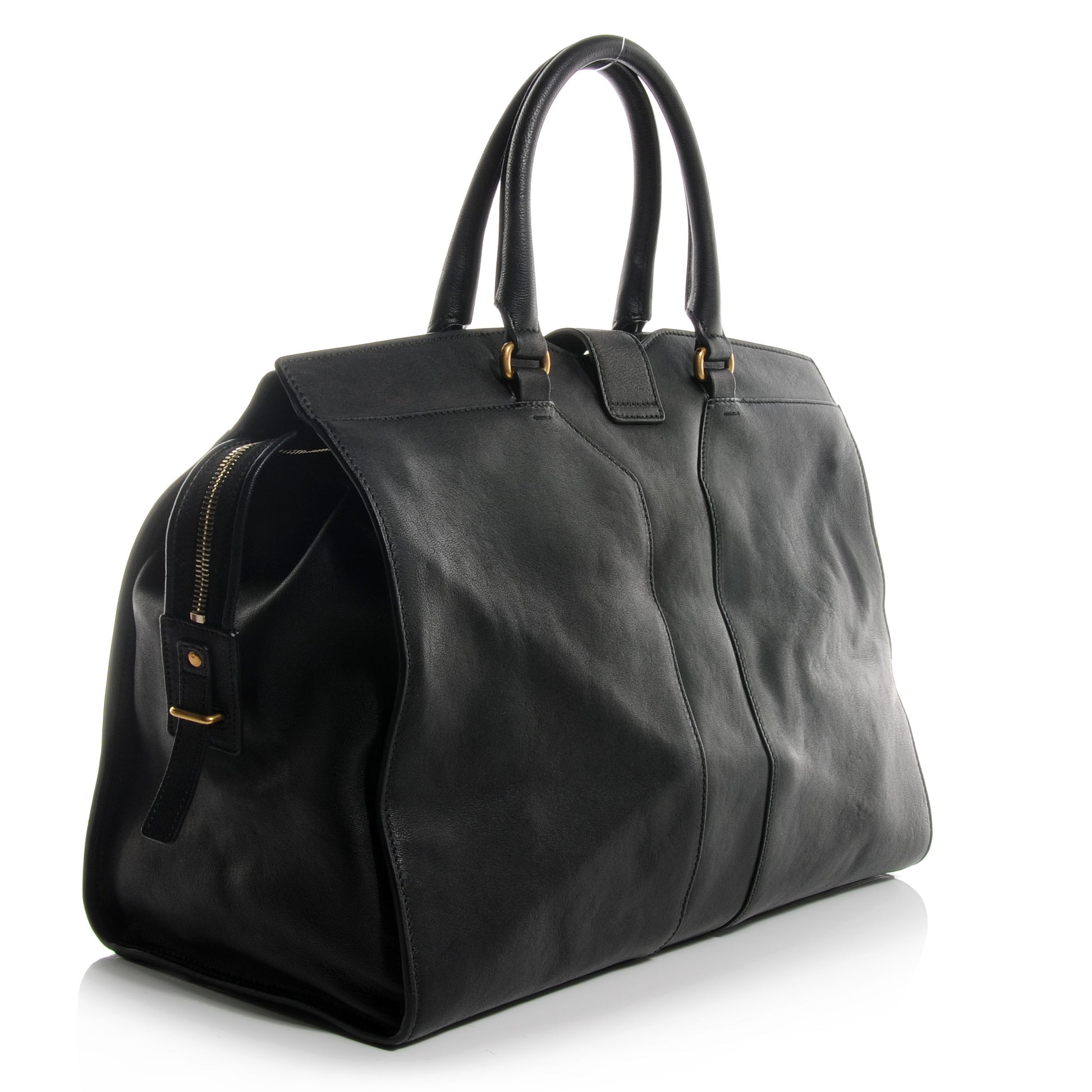 Saint Laurent Leather Large Cabas Chyc Black 3 of 9