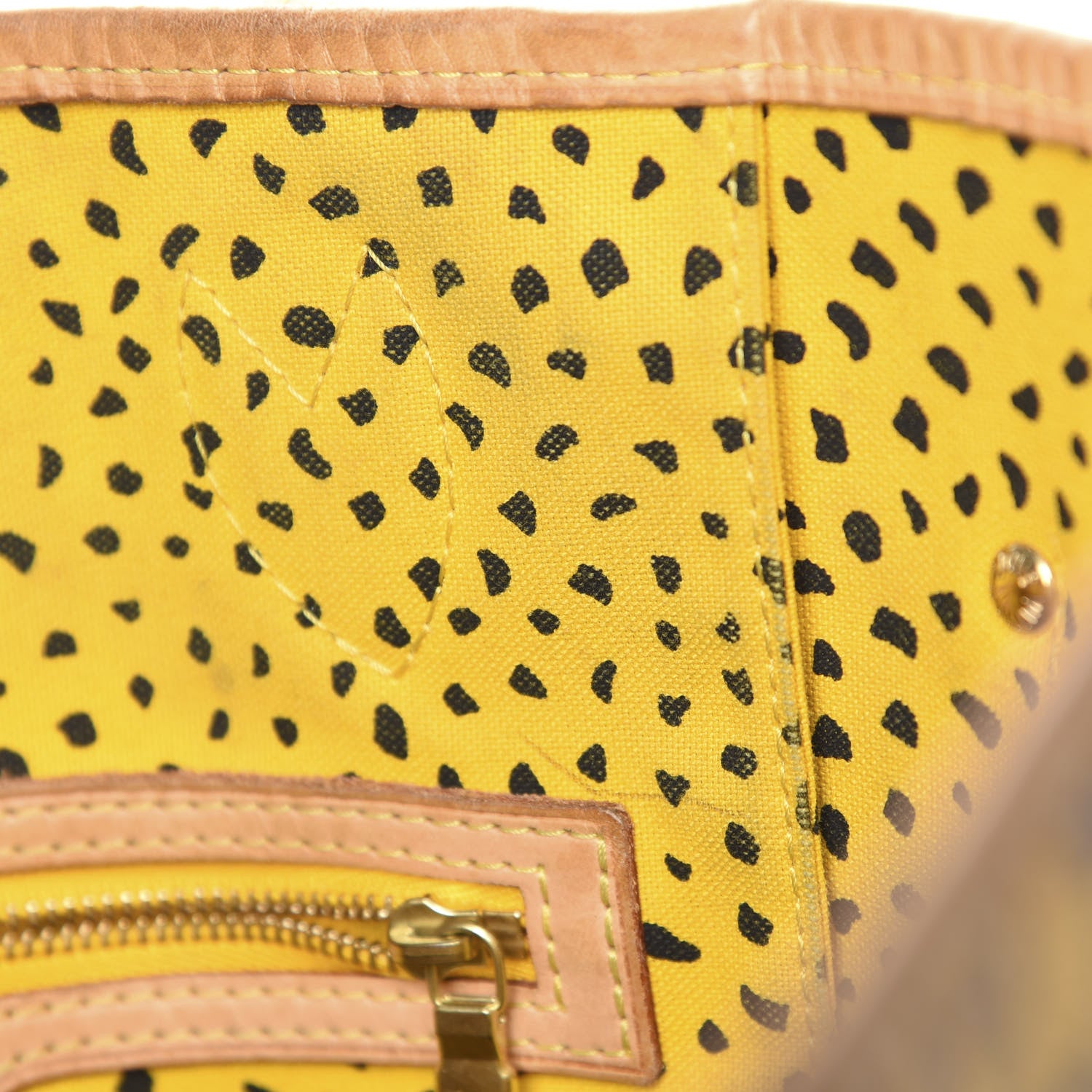 Louis Vuitton Monogram Kusama Waves Neverfull MM Yellow 12 of 17