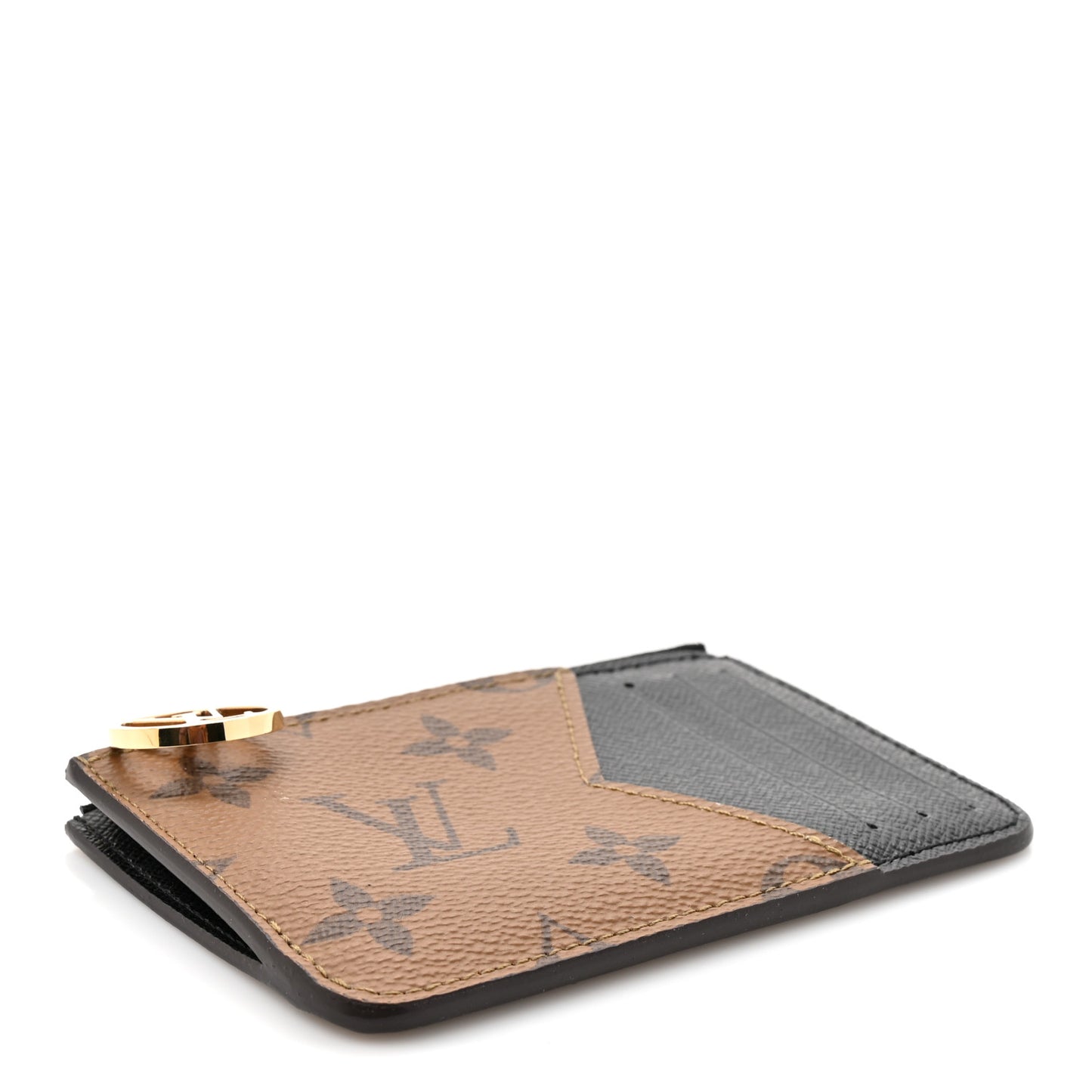 Reverse Monogram Zipped Romy Card Holder