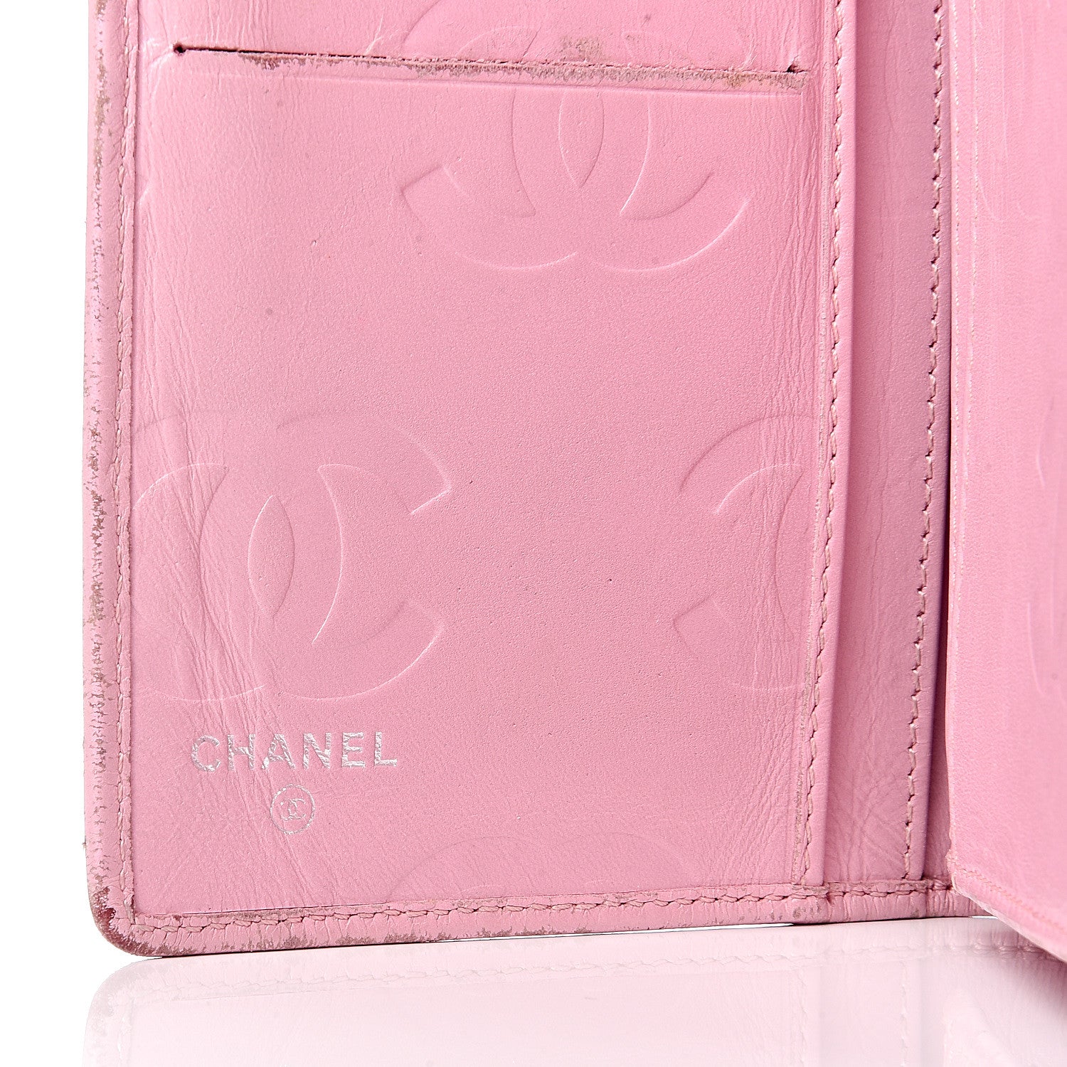 Chanel Calfskin Quilted Cambon Yen Wallet Pink 6 of 16