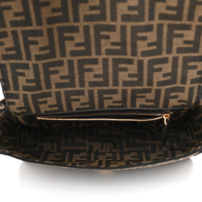 Fendi Fabric Jacquard FF 1974 Medium Baguette Tobacco Moro Black 5 of 8