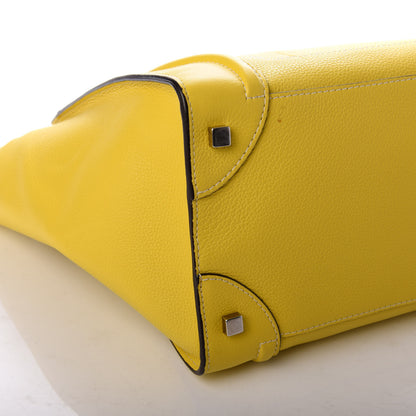 Celine Drummed Calfskin Mini Luggage Citron 7 of 9