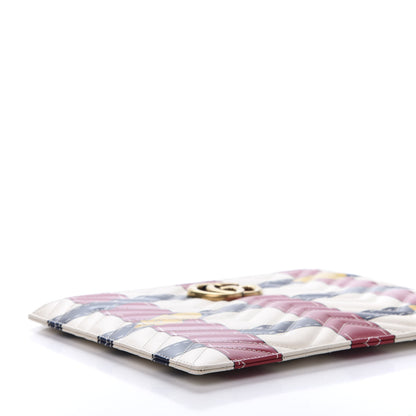 Gucci Calfskin Matelasse Trompe L'Oeil Print GG Marmont Zip Pouch White 6 of 11