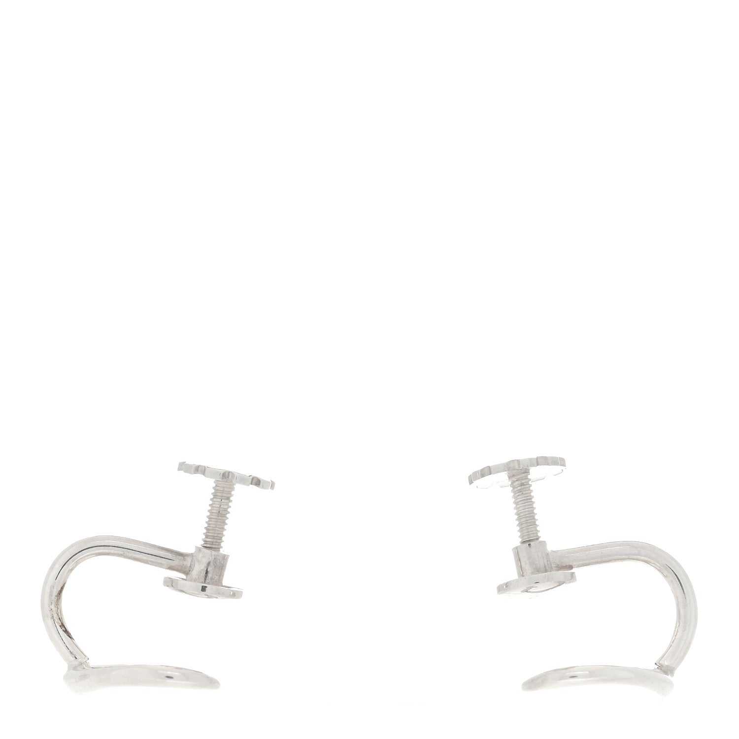 Tiffany Sterling Silver Elsa Peretti Open Heart Screw-Back Earrings 3 of 4