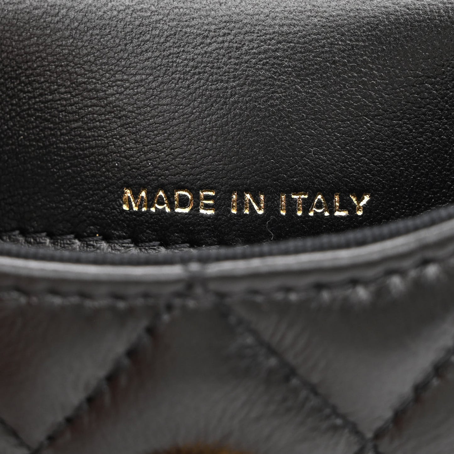 Lambskin Lacquered Metal Quilted Flap Chain Belt Bag Black