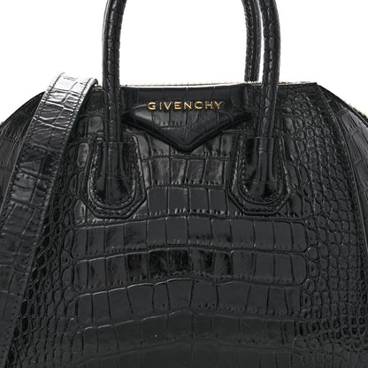 Givenchy Calfskin Crocodile Embossed Mini Antigona Black 8 of 10