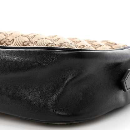 Gucci Monogram Matelasse Diagonal Small GG Marmont Chain Shoulder Bag Beige Black 10 of 10