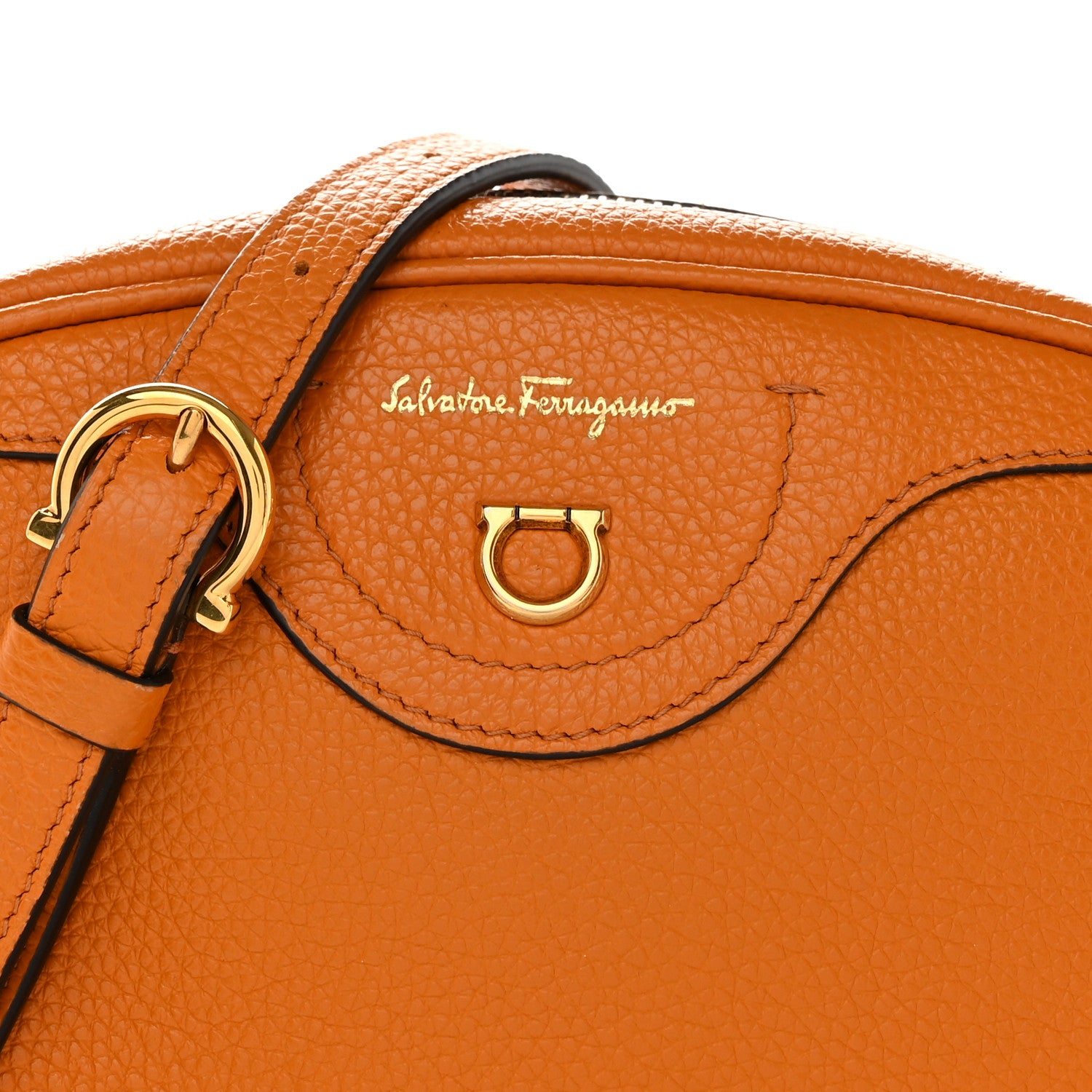 Salvatore Ferragamo Calfskin Travel Camera Crossbody Bag Olivello 9 of 12