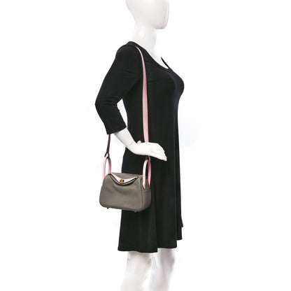 Hermes Swift Horseshoe Mini Lindy 20 Gris Asphalte Rose Sakura 2 of 9
