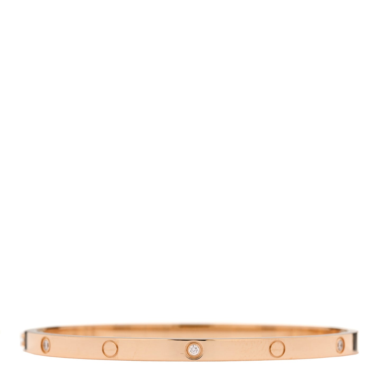 18K Yellow Gold 6 Diamond Small LOVE Bracelet 16