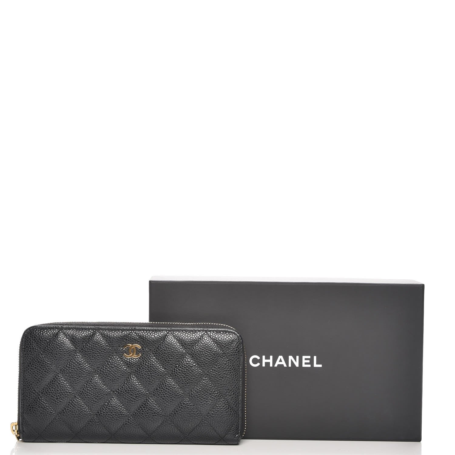 Chanel Caviar Quilted Large Gusset Zip Around Wallet Black 9 of 9