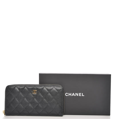 Chanel Caviar Quilted Large Gusset Zip Around Wallet Black 9 of 9