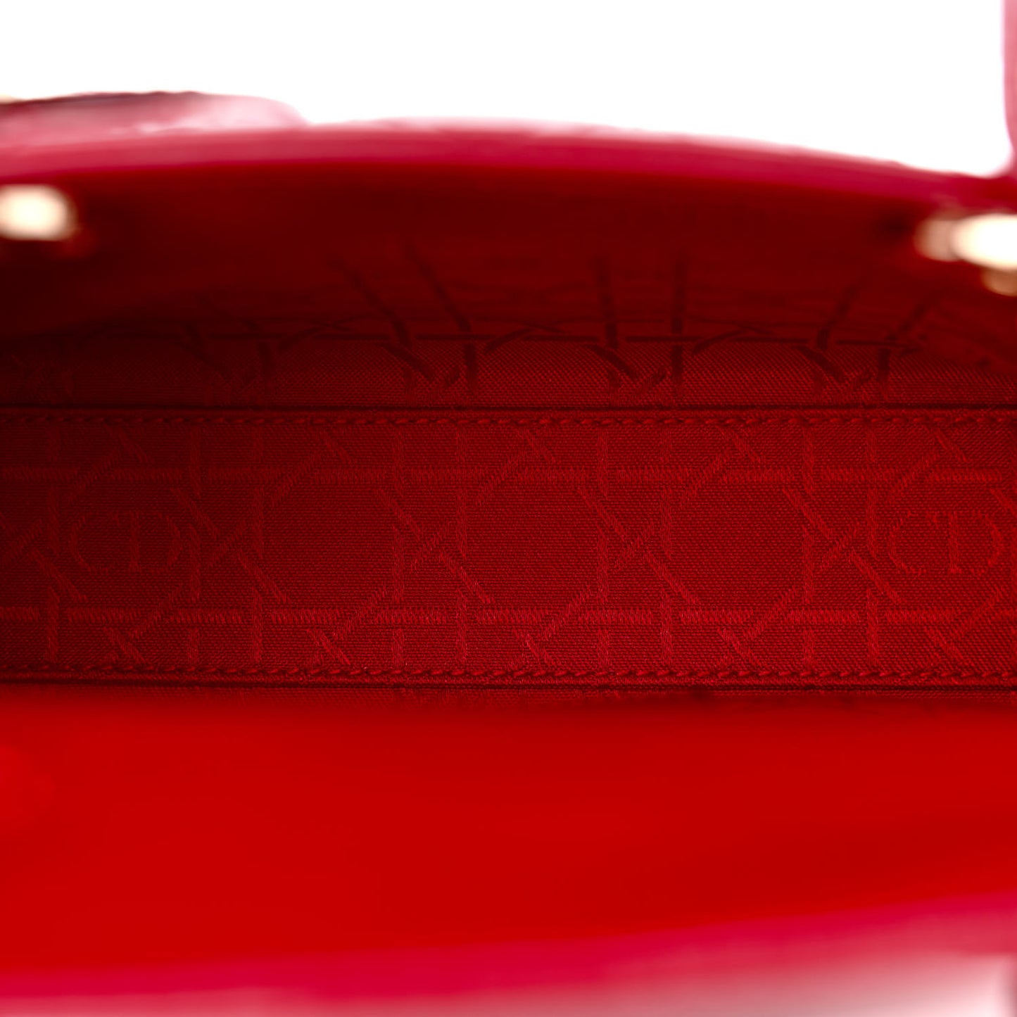 Patent Cannage Mini Lady Dior Red