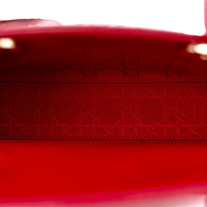 Christian Dior Patent Cannage Mini Lady Dior Red 5 of 12