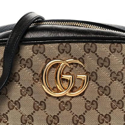 Gucci Monogram Matelasse Diagonal Small GG Marmont Chain Shoulder Bag Beige Black 9 of 11