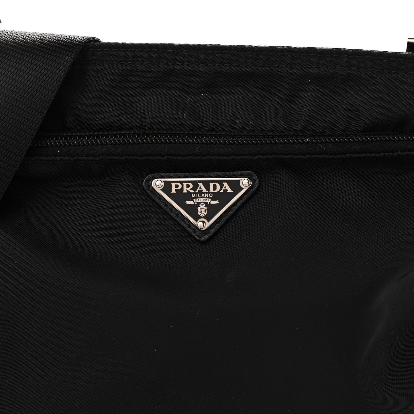 Nylon Vela Flat Messenger Bag Black