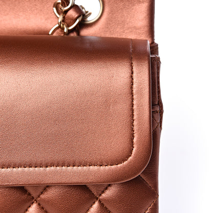 Chanel Metallic Lambskin Quilted Medium Double Flap Bronze 9 of 12