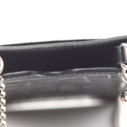 Alexander McQueen Crocodile Embossed Chain Phone Case Black 5 of 9