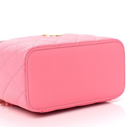 Chanel Shiny Caviar Quilted Pick Me Up Vanity Case Pink 9 of 10