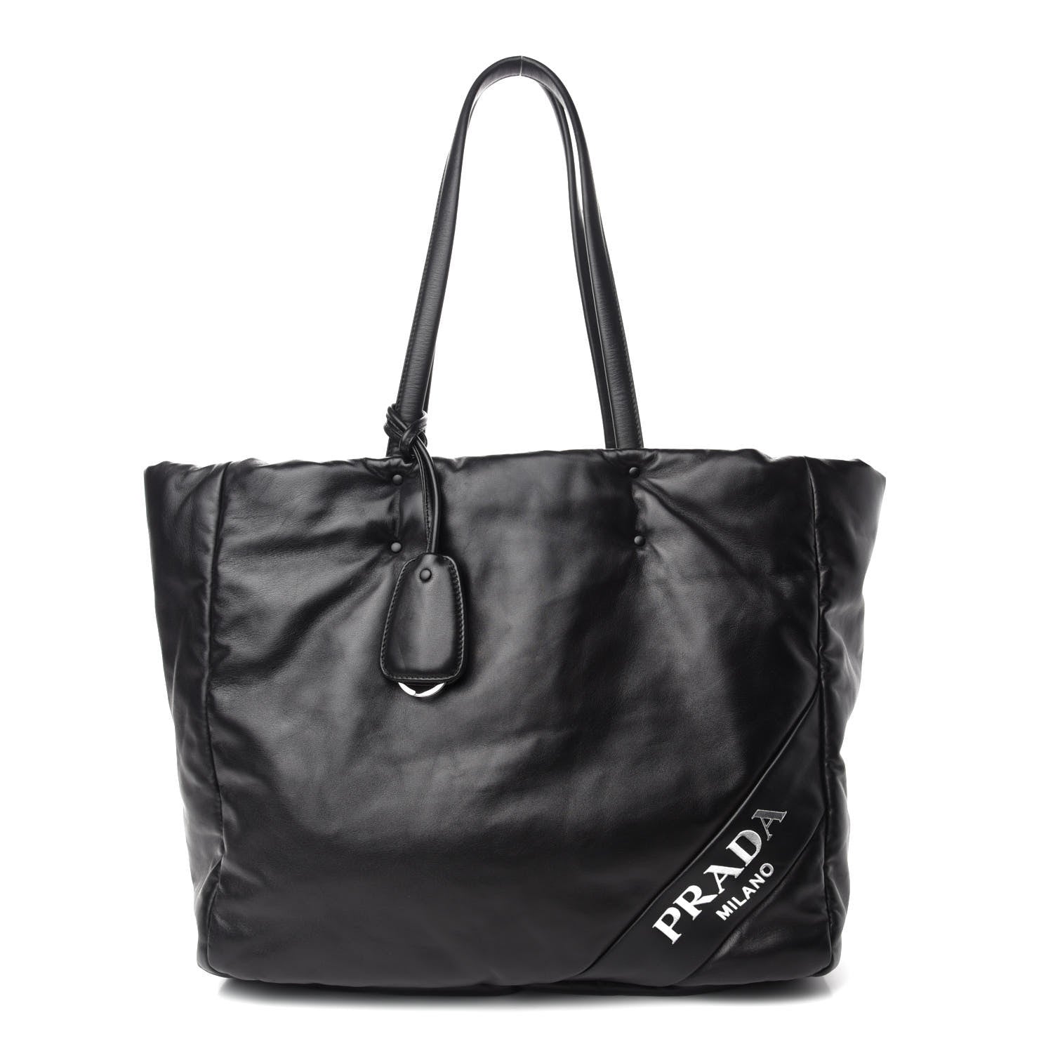 Prada Nappa Soft Large Shopper Tote Black Cobalto 1 of 9