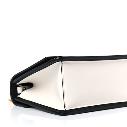 Fendi Vitello Century Velvet F is Fendi FF Embroidered Small Kan I Shoulder Bag White Black 7 of 13