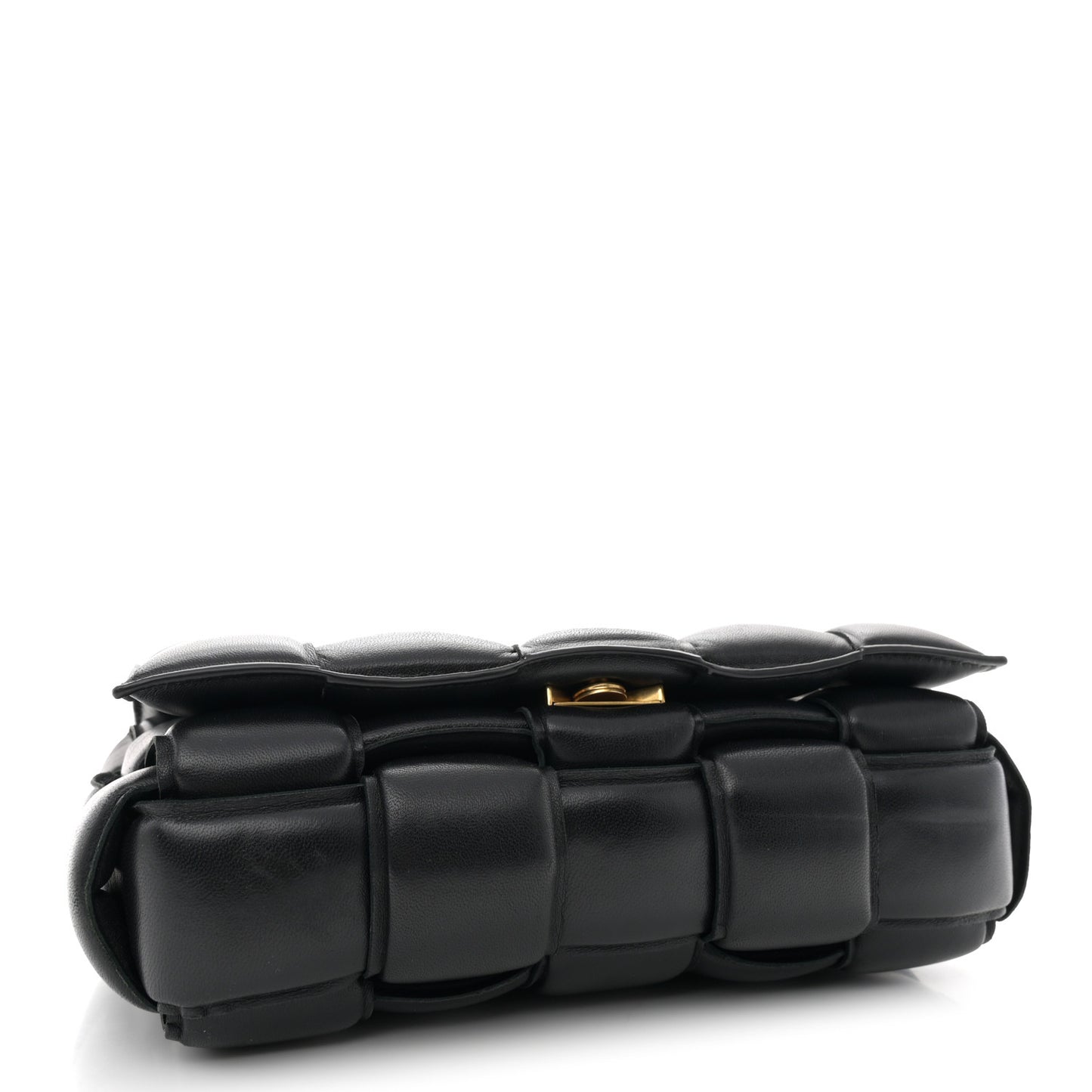 Nappa Maxi Intreccio Padded Cassette Crossbody Bag Black